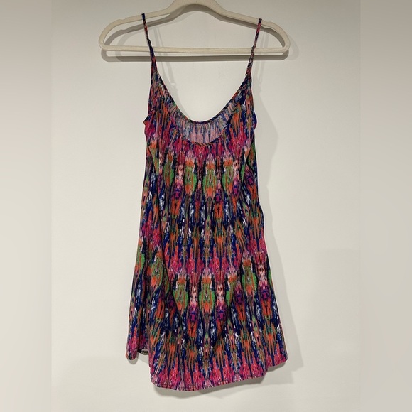 Tommy Bahama Ikat Tie Dye Short Beach Dress Multicolor Spaghetti Strap Small - Picture 2 of 3